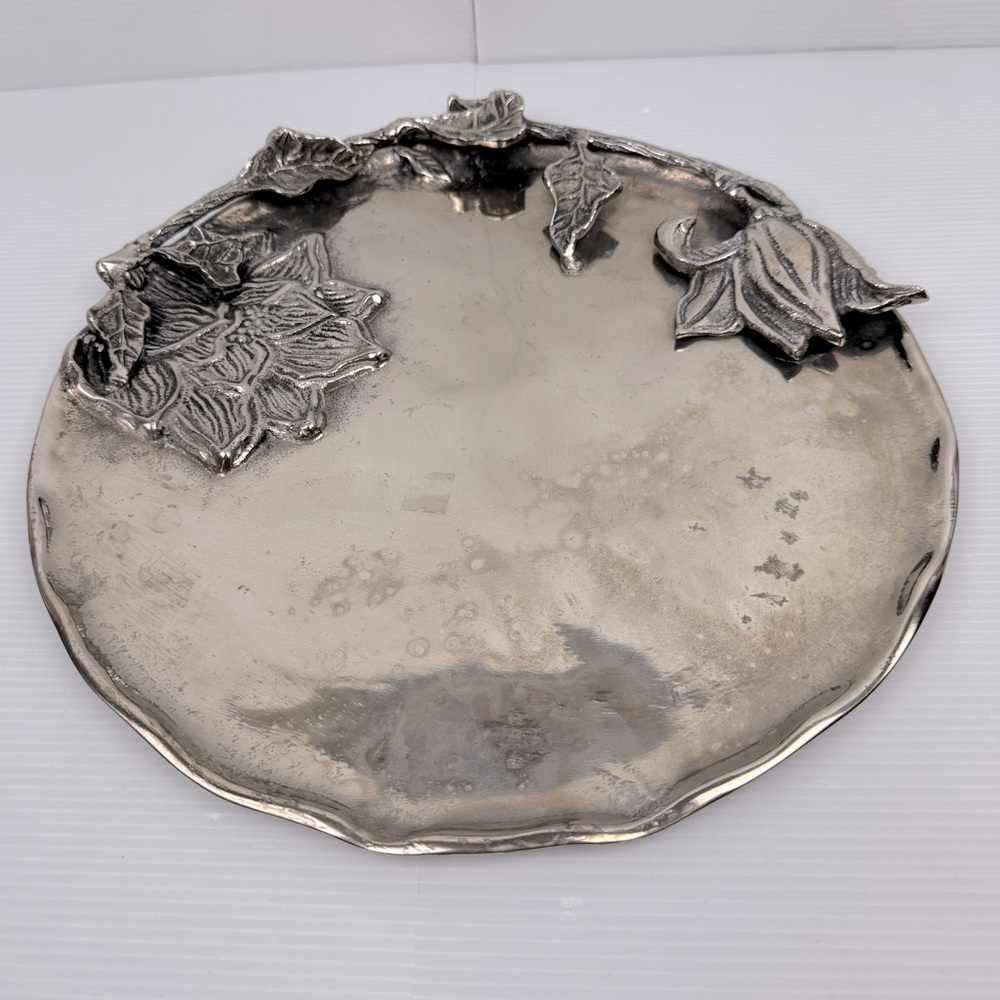 Star Home Decor Metal 3D Flowers Leaves Serving Decorative Tray Fruit Platter